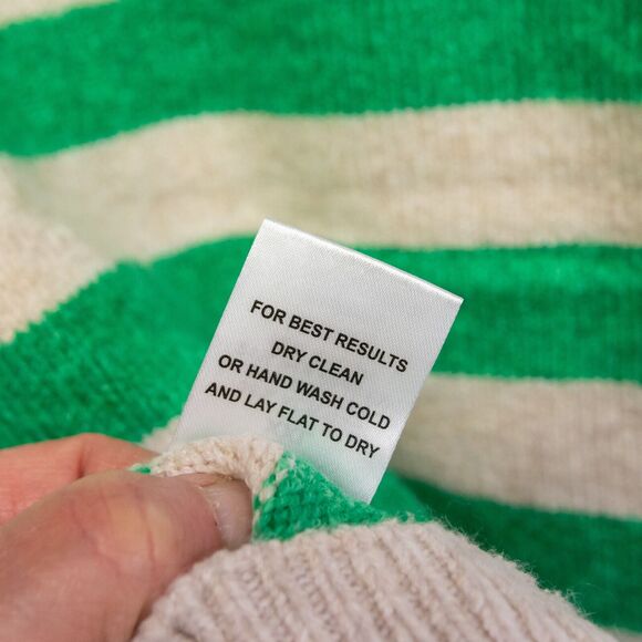 Women's Plus 2X Sweater STICHES AND STRIPES Green Long Sleeve Cotton Blend - Picture 5 of 5